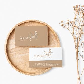 Modern Minimalist Boho Cream Beige Script Stylish