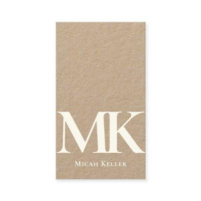 Modern Minimalist Bold Monogram Unique Kraft