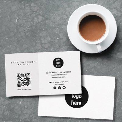 Modern Minimalist Business Logo QR Code