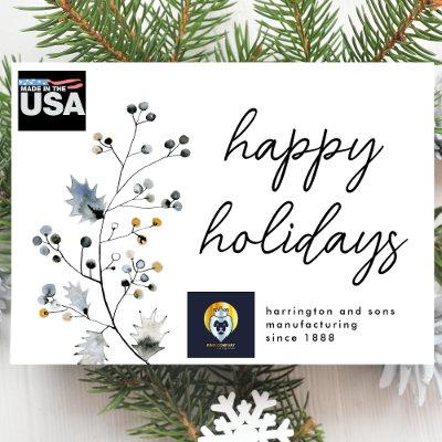 Modern Minimalist Christmas Organic Corporate Bold Holiday Card