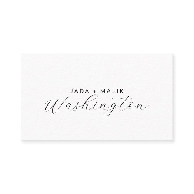 Modern Minimalist Couple Monogram Calling Card
