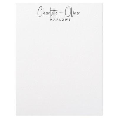 Modern Minimalist Couple Name Monogram Letterhead