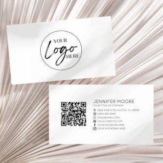 Modern Minimalist Custom Company Logo QR Code