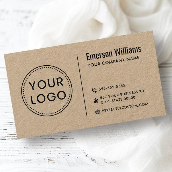 Modern minimalist custom logo brown Kraft paper