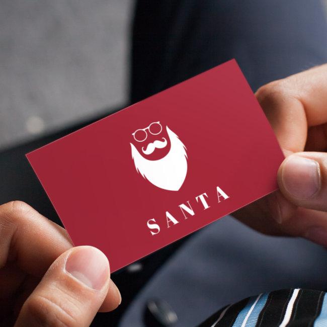Modern Minimalist Dark Red Santa Services Cool Fun