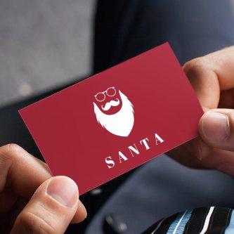 Modern Minimalist Dark Red Santa Services Cool Fun