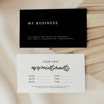 Modern minimalist dates reminder business appointment card