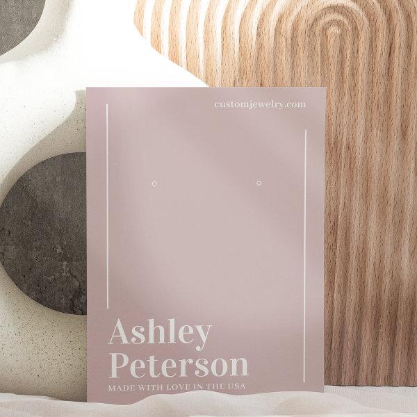 Modern minimalist dusty rose font earring