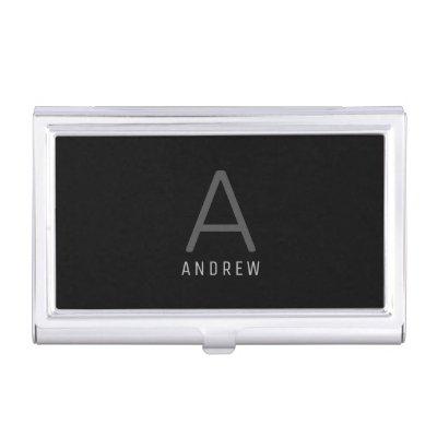 Modern Minimalist Elegant Personalized Black Silve  Case