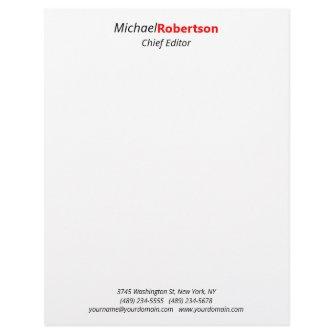 Modern Minimalist Elegant Professional Letterhead