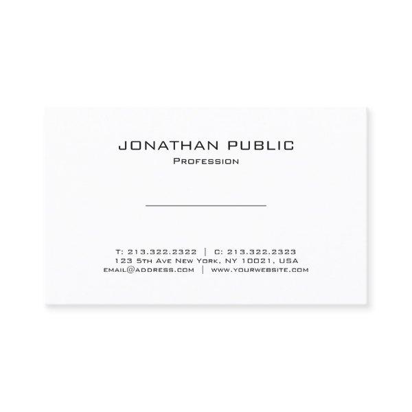 Modern Minimalist Elegant White Plain Professional