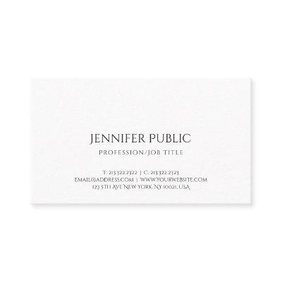 Modern Minimalist Elegant White Professional Plain