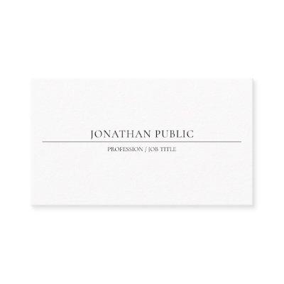 Modern Minimalist Elegant White Professional Plain