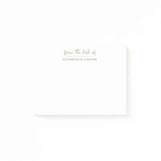 Modern Minimalist From The Desk Of Sage Green  Post-it Notes