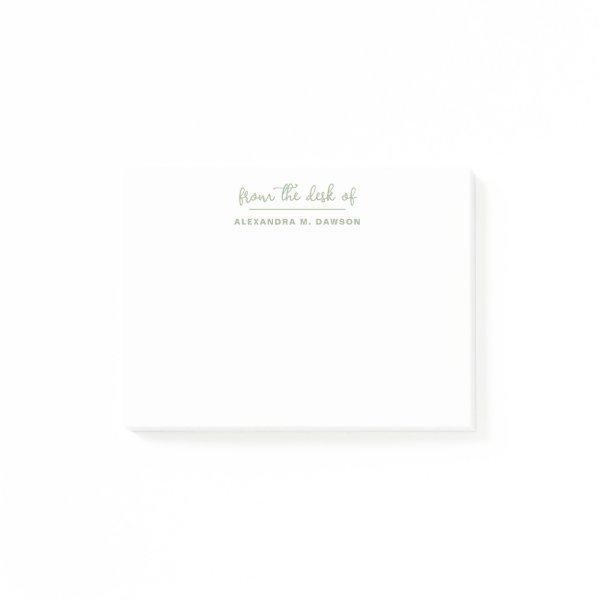 Modern Minimalist From The Desk Of Sage Green  Post-it Notes
