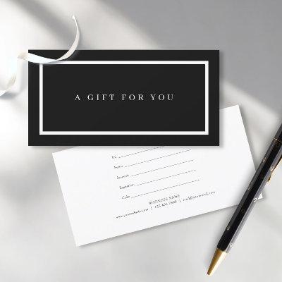 Modern Minimalist Gift Certificate