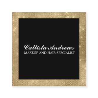 Modern Minimalist Gold Glitter Simple Makeup Square