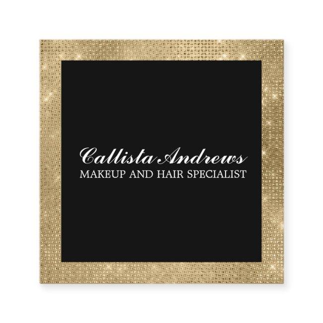 Modern Minimalist Gold Glitter Simple Makeup Square