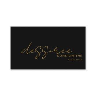 Modern Minimalist Gold Script Black