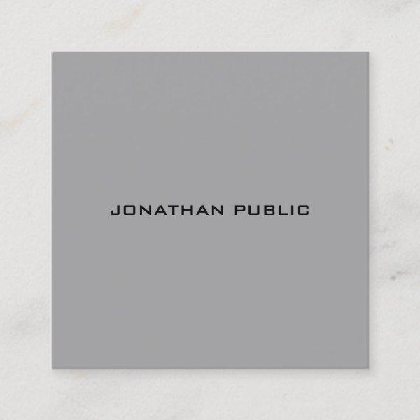 Modern Minimalist Grey Plain Elegant Professional Square