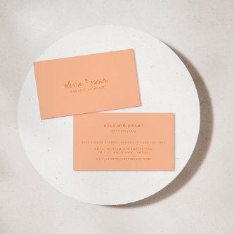 Modern Minimalist Handwritten Script Peach Orange