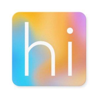 Modern minimalist "hi" colorful ombre gradient square