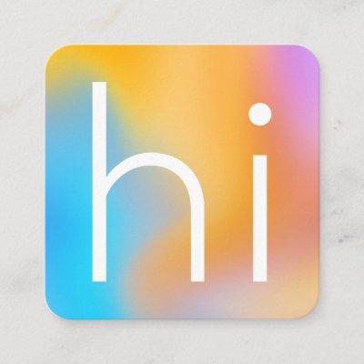Modern minimalist "hi" colorful ombre gradient square