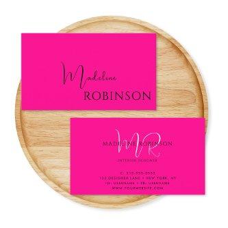 Modern Minimalist Hot Pink Script