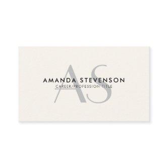Modern Minimalist Ivory/Black Monogrammed