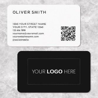 Modern Minimalist Logo QR Code Black