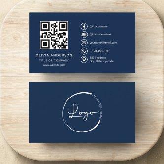 Modern Minimalist Logo with Social Media Icons