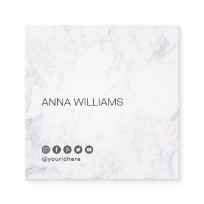 Modern Minimalist Marble Dark Grey Social Media Square