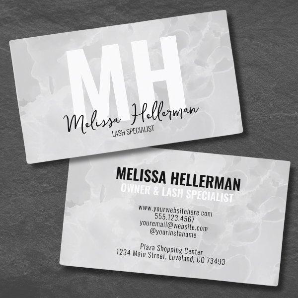 Modern Minimalist Marble Gray Monogram
