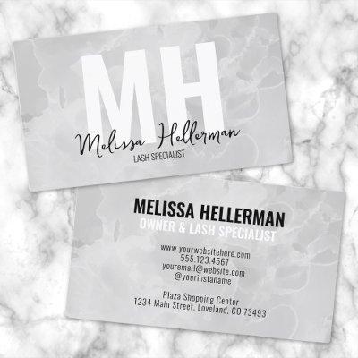 Modern Minimalist Marble Gray Monogram