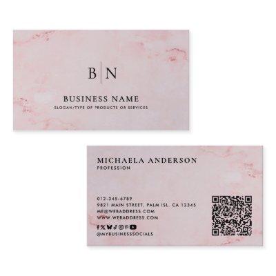 Modern Minimalist Monogram QR Code & Social Media