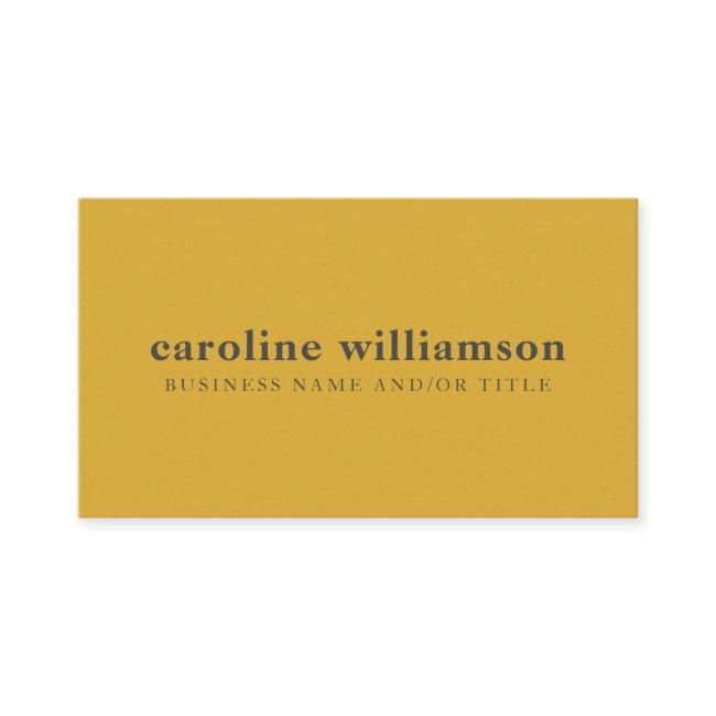 Modern Minimalist Mustard Yellow Gray Text Custom