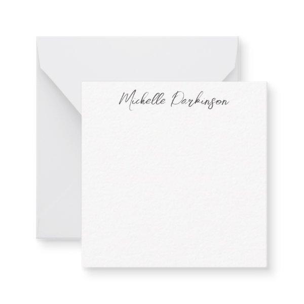 Modern Minimalist Name Personalized Calligraphy Note Card