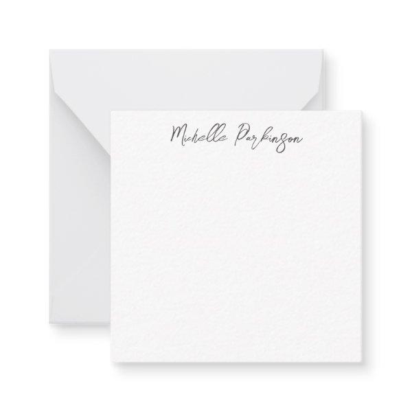 Modern Minimalist Name Personalized Calligraphy Note Card