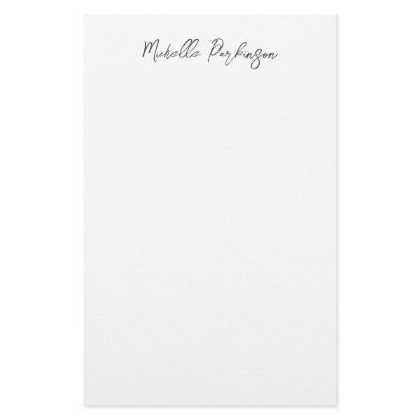 Modern Minimalist Name Personalized Calligraphy Stationery