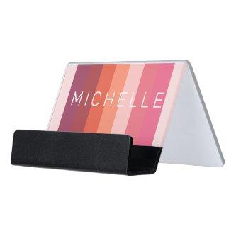 Modern Minimalist Pastel Color Block Monogram Desk  Holder