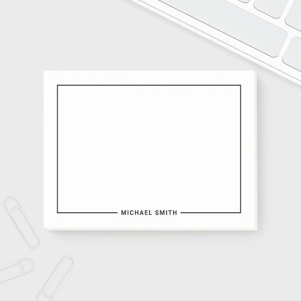Modern Minimalist Personalized Name Post-it Notes