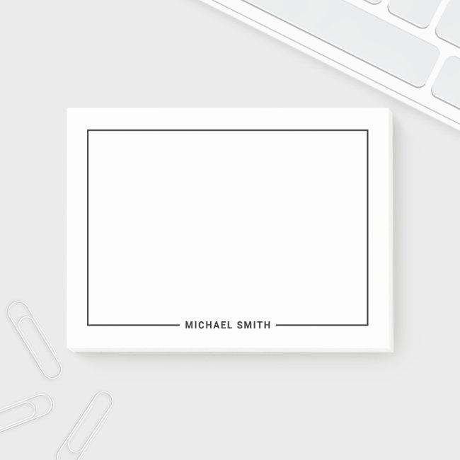 Modern Minimalist Personalized Name Post-it Notes