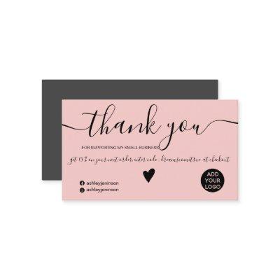 Modern minimalist pink gray order thank you