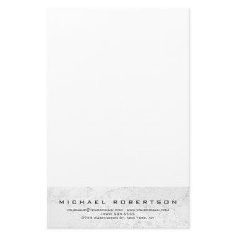 Modern Minimalist Plain Professional Grey White Stationery