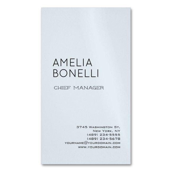 Modern Minimalist Professional Plain Blue Magnet
