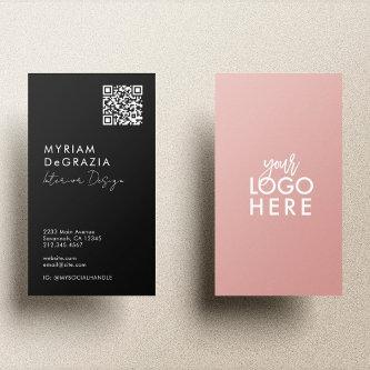 Modern Minimalist QR Code Script Business Logo