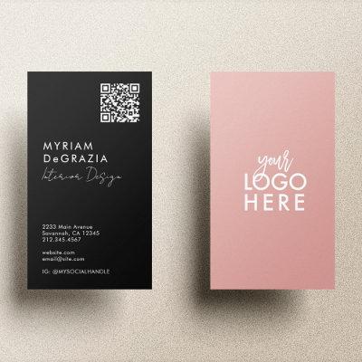 Modern Minimalist QR Code Script Business Logo