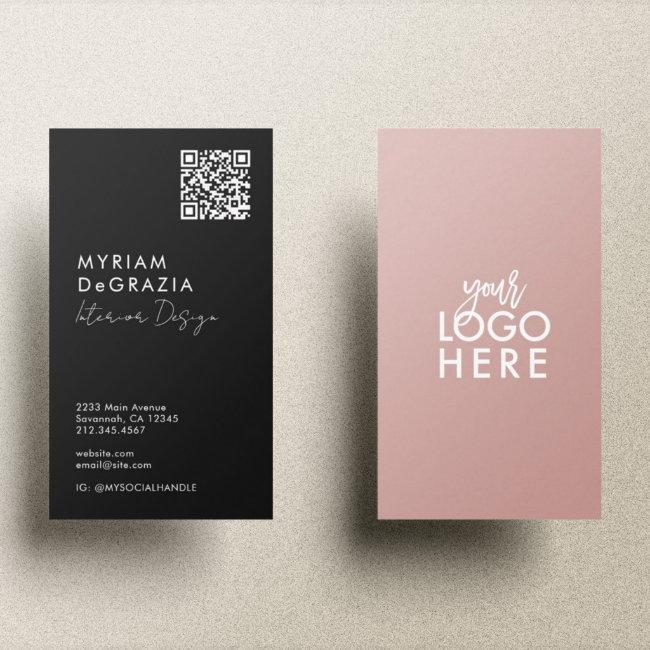 Modern Minimalist QR Code Script Business Logo