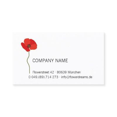 Modern Minimalist Red Poppy Floral.