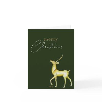 Modern Minimalist Reindeer Corporate Christmas Card